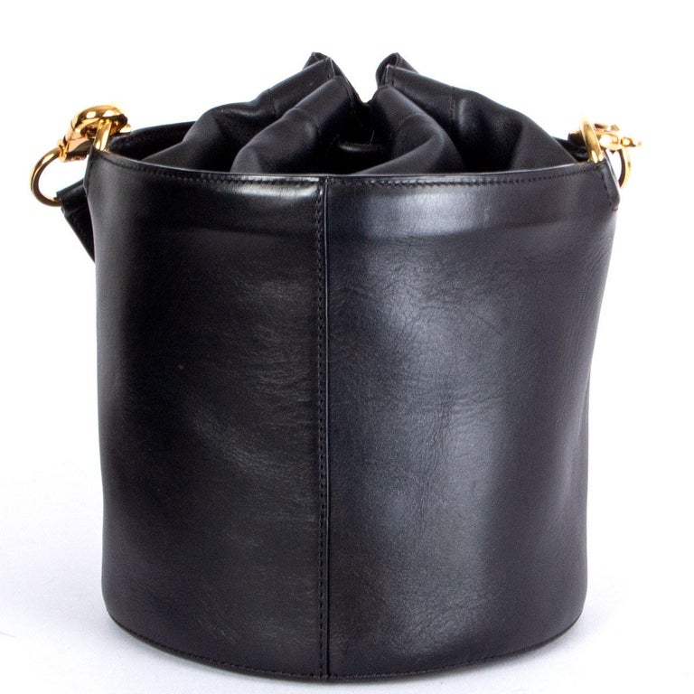 ALEXANDER WANG black leather ALPHA Bucket Bag For Sale at 1stDibs