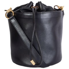 Used ALEXANDER WANG black leather ALPHA Bucket Bag