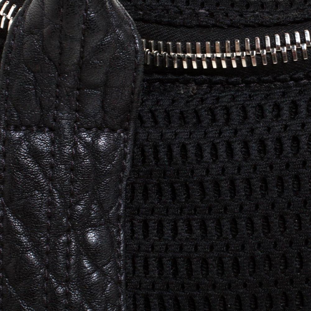 Alexander Wang Black Leather and Fabric Crochet Rocco Bag 1