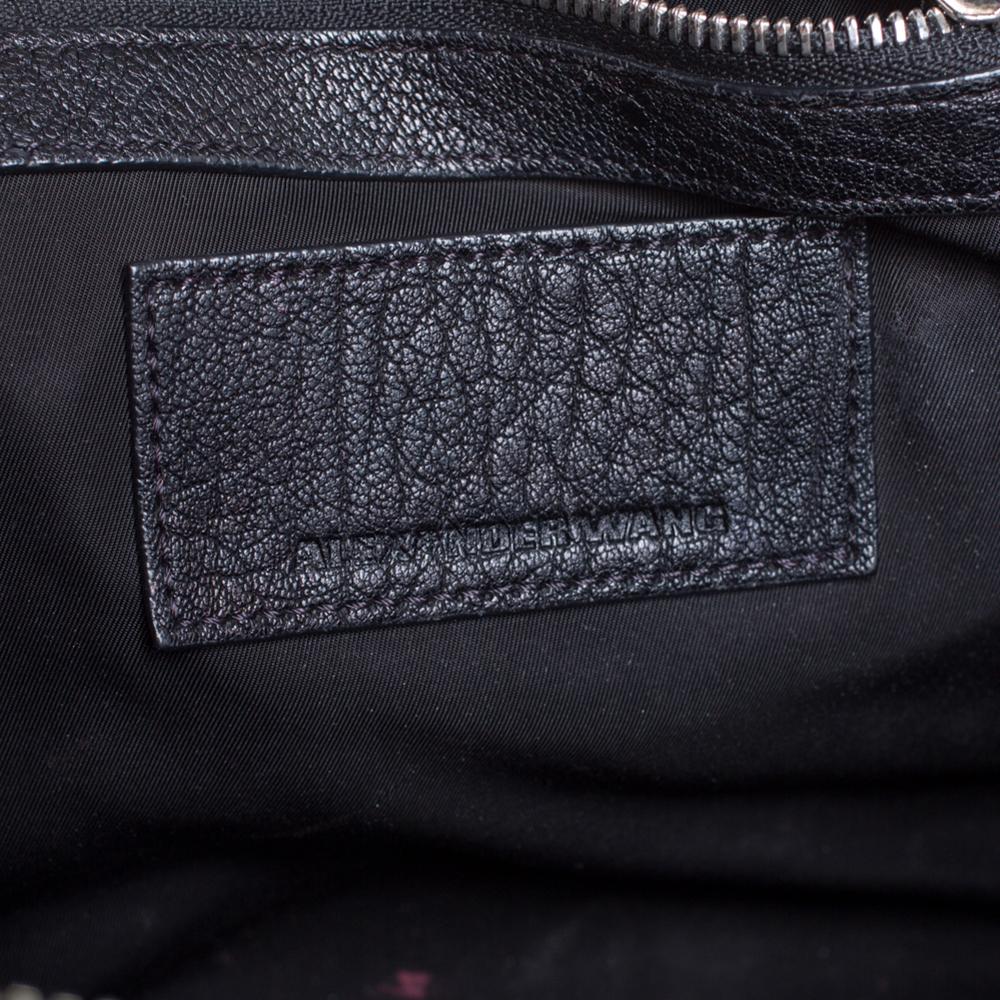 Alexander Wang Black Leather and Fabric Crochet Rocco Bag 2
