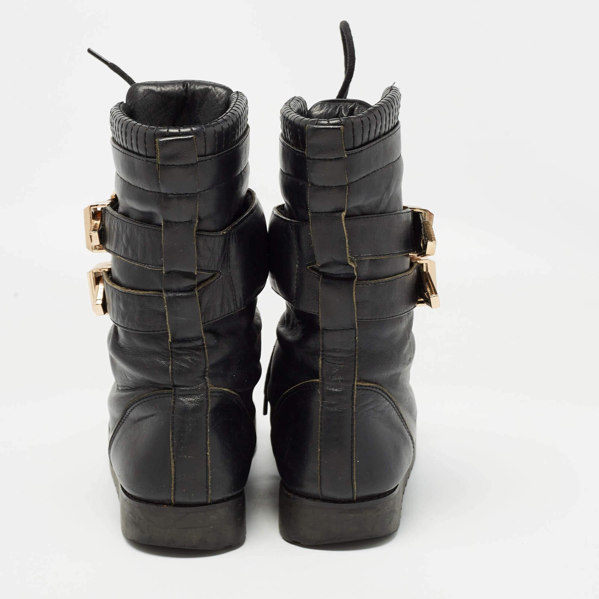Alexander Wang Black Leather Ankle Boots Size 37 For Sale 1