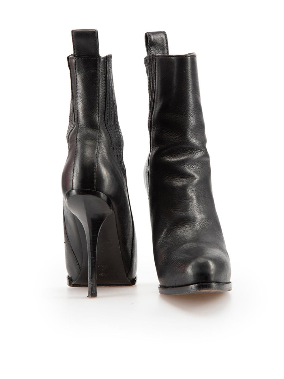 Alexander Wang Black Leather Aymeline Heeled Boots Size IT 36 In Excellent Condition For Sale In London, GB