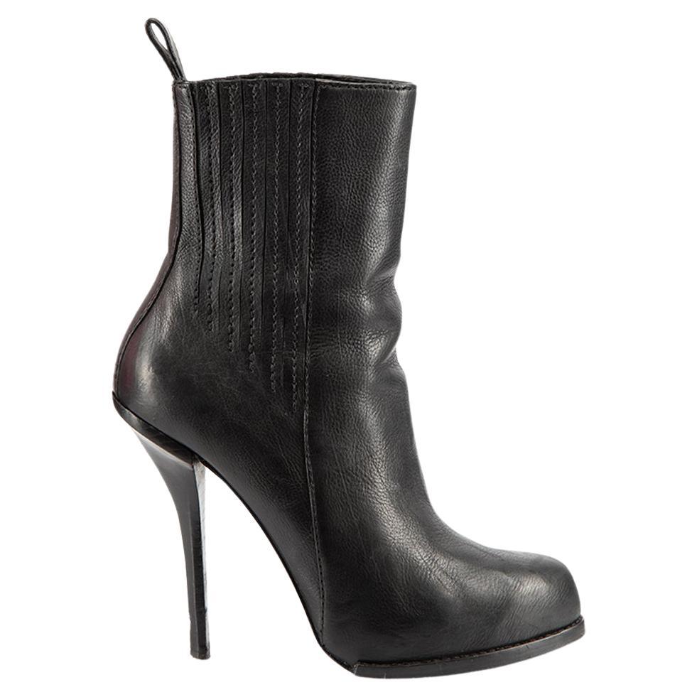 Alexander Wang Black Leather Aymeline Heeled Boots Size IT 36 For Sale