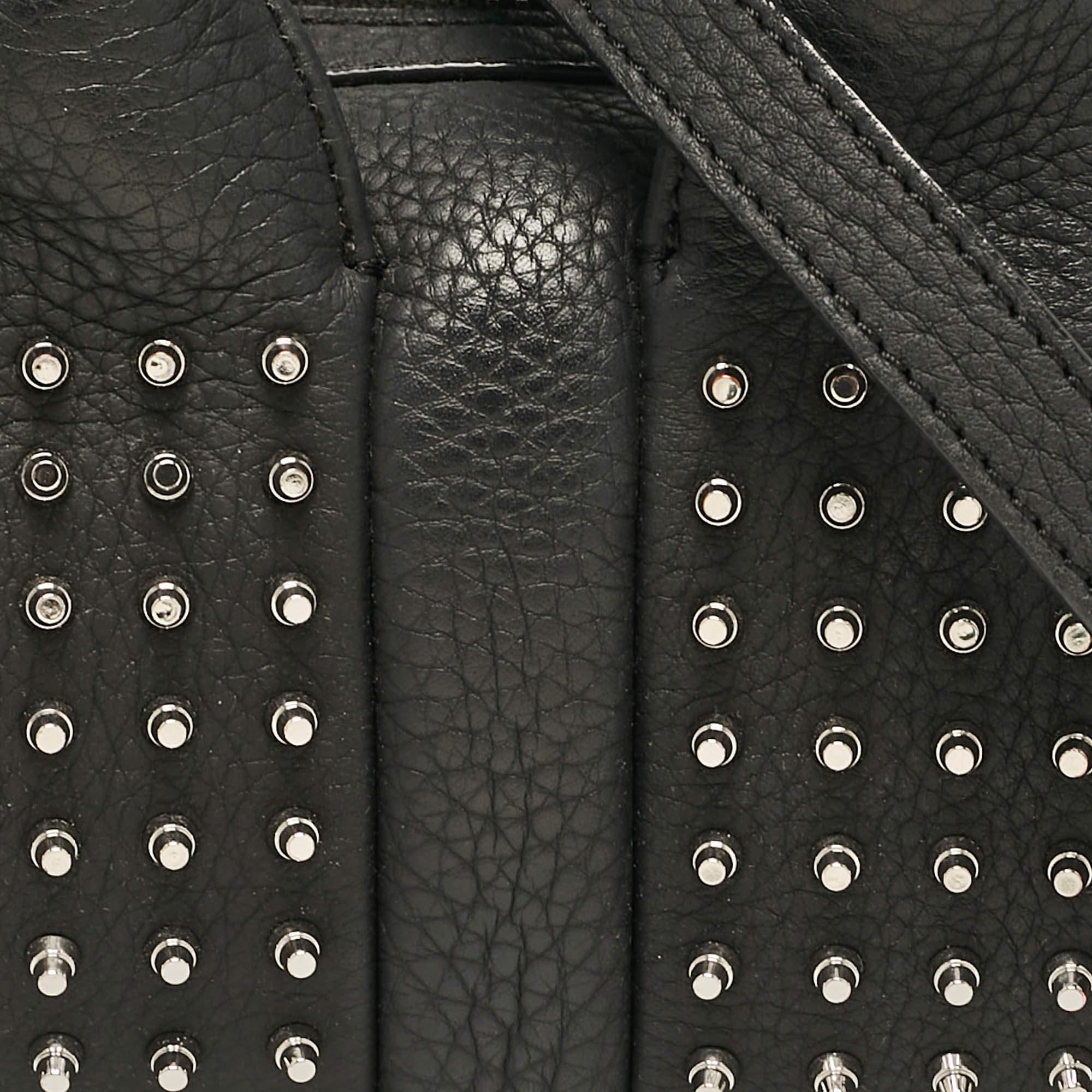 Alexander Wang Black Leather Baby Rockie Micro Stud Duffel Bag 1