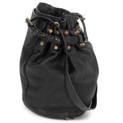 ALEXANDER WANG black leather DIEGO MEDIUM Bucket Shoulder Bag