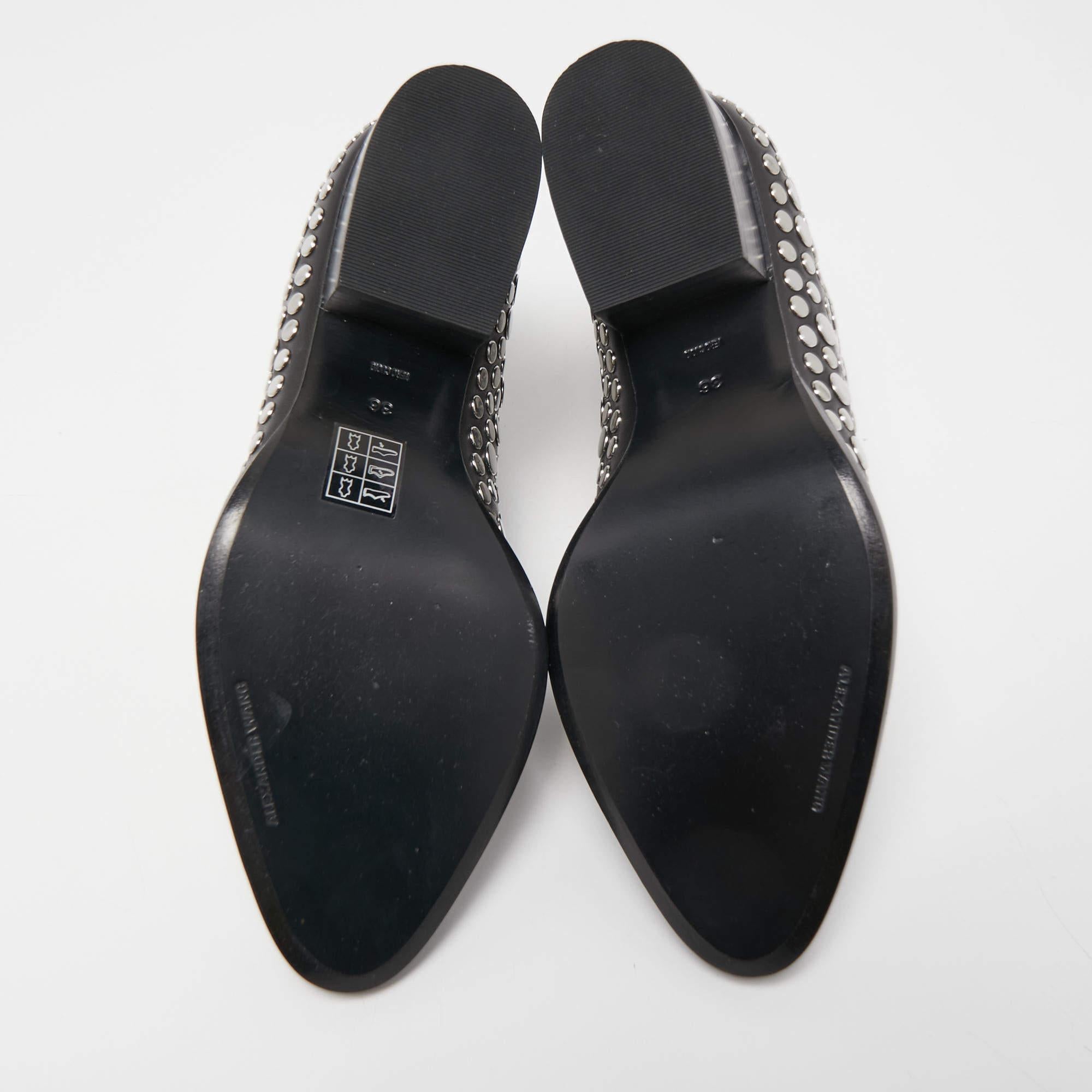 Alexander Wang Black Leather Embellished Ankle Length Boots Size 36 5