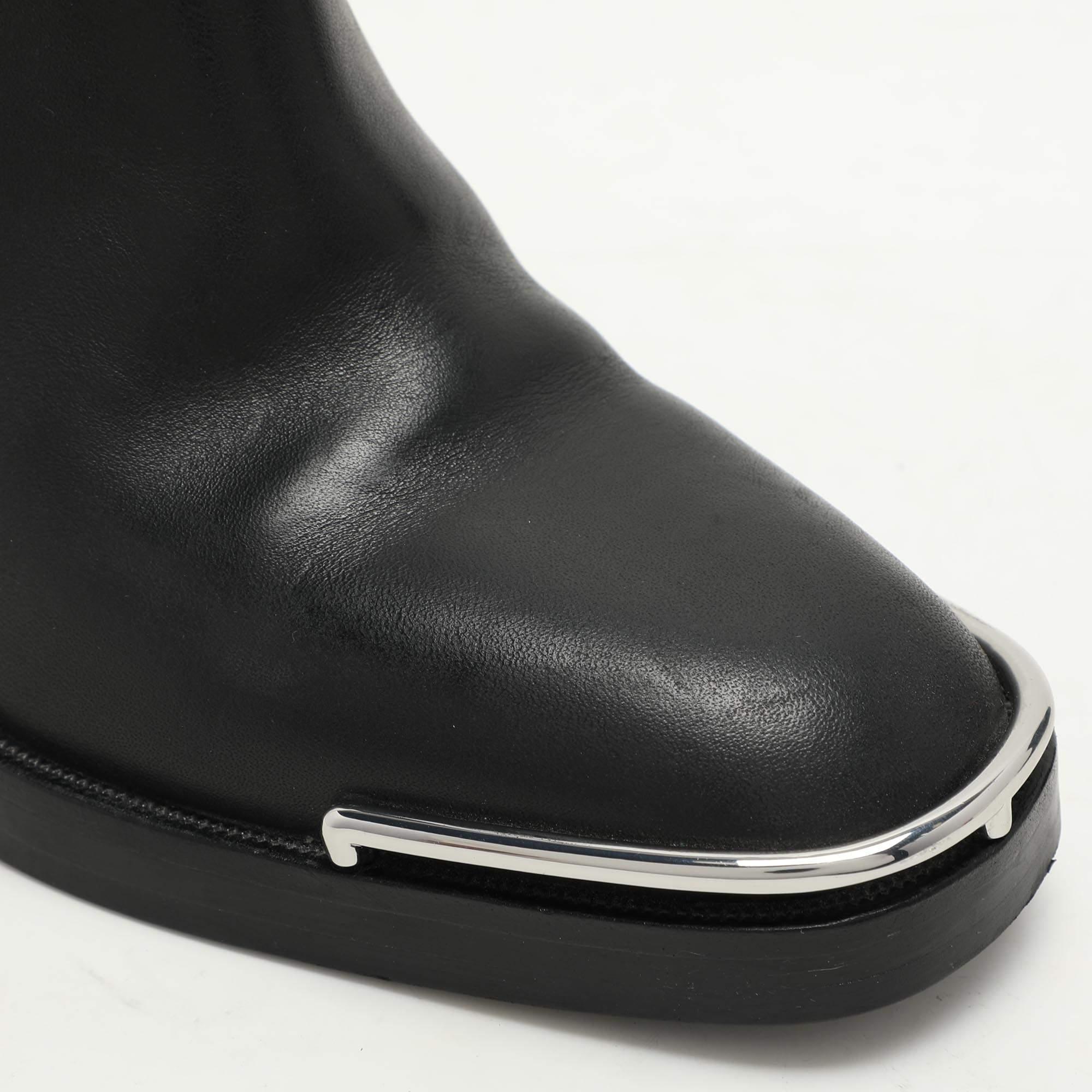 Alexander Wang Botas largas al tobillo Hailey de piel negra Talla 39 en venta 2
