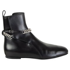 ALEXANDER WANG black leather IGGY Flat Ankle Boots Shoes 37