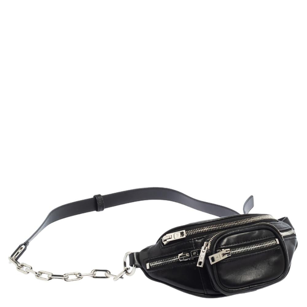 Women's Alexander Wang Black Leather Mini Attica Belt Bag