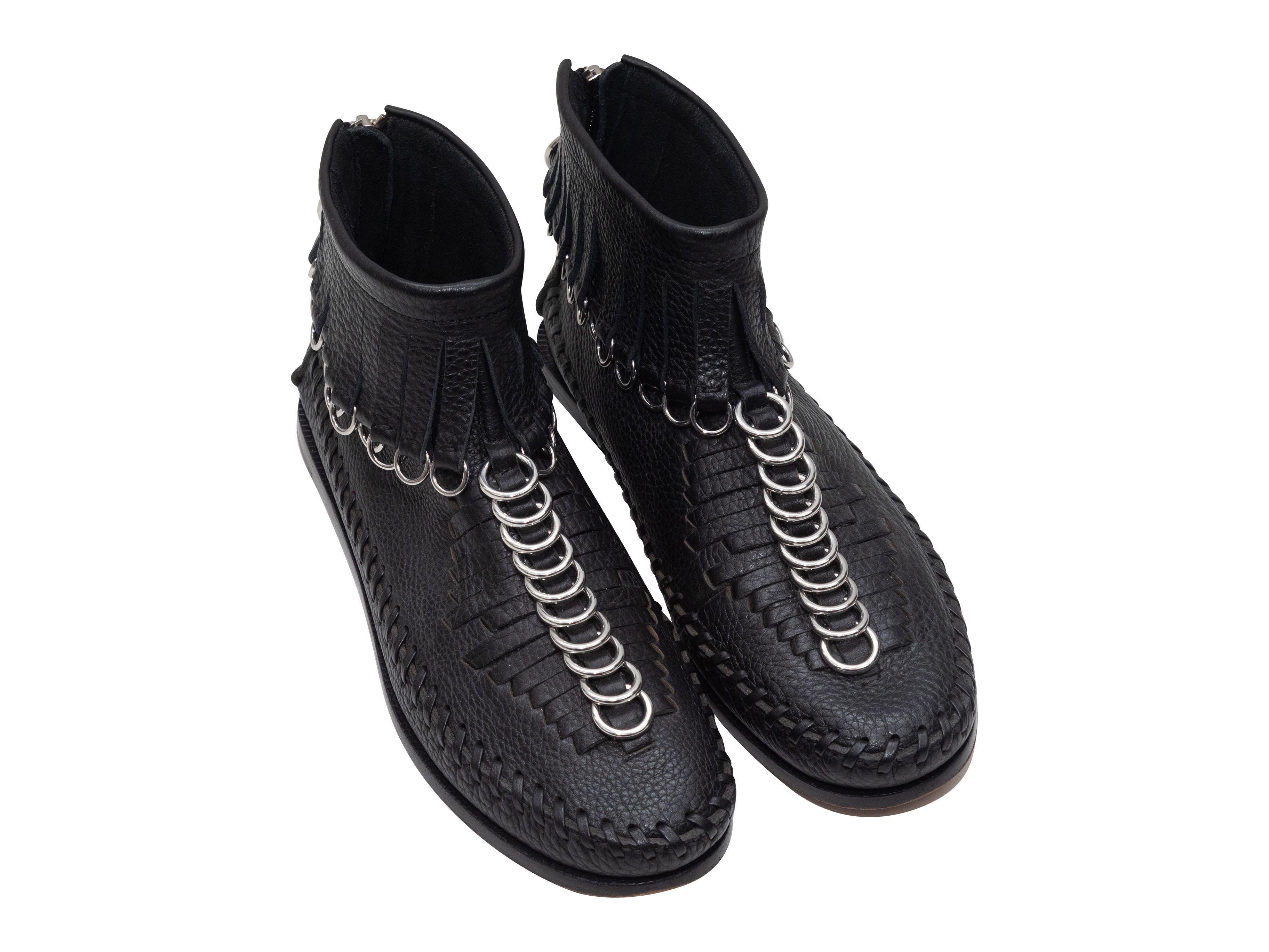 Alexander Wang Black Leather O-Ring Moccasins In Good Condition In New York, NY