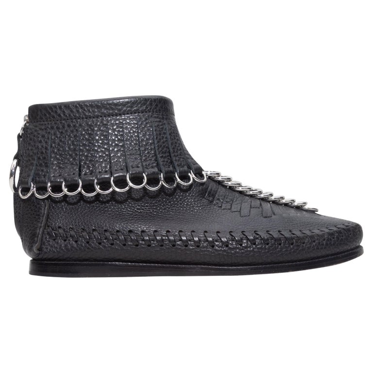 Alexander Wang Black Leather O-Ring Moccasins For Sale at 1stDibs