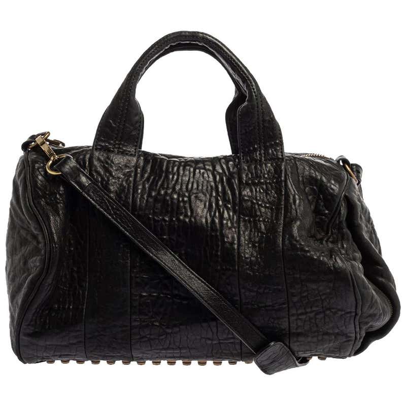Alexander Wang Black Leather Rocco Duffle Bag at 1stDibs