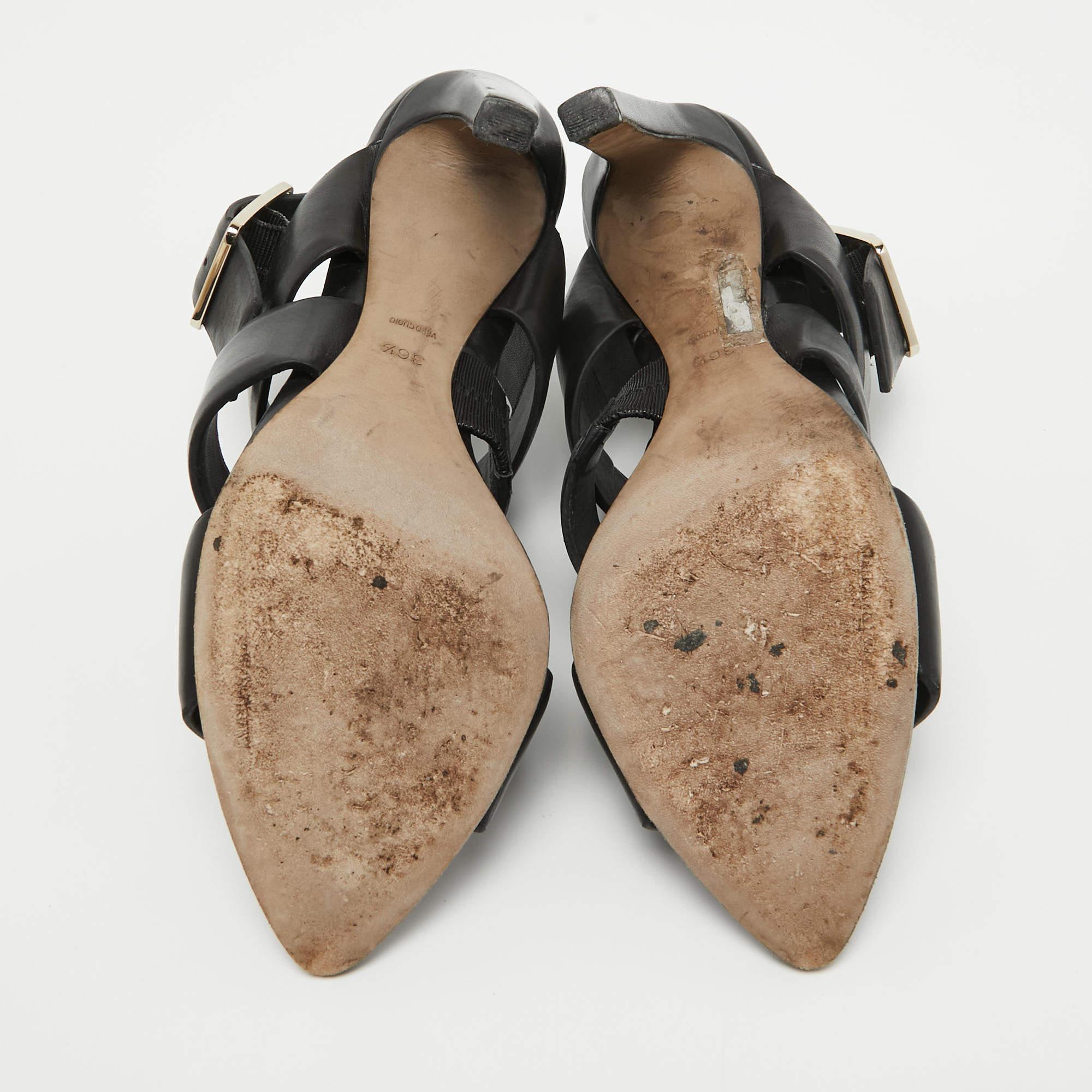 Alexander Wang Black Leather Slingback Sandals Size 36.5 For Sale 2
