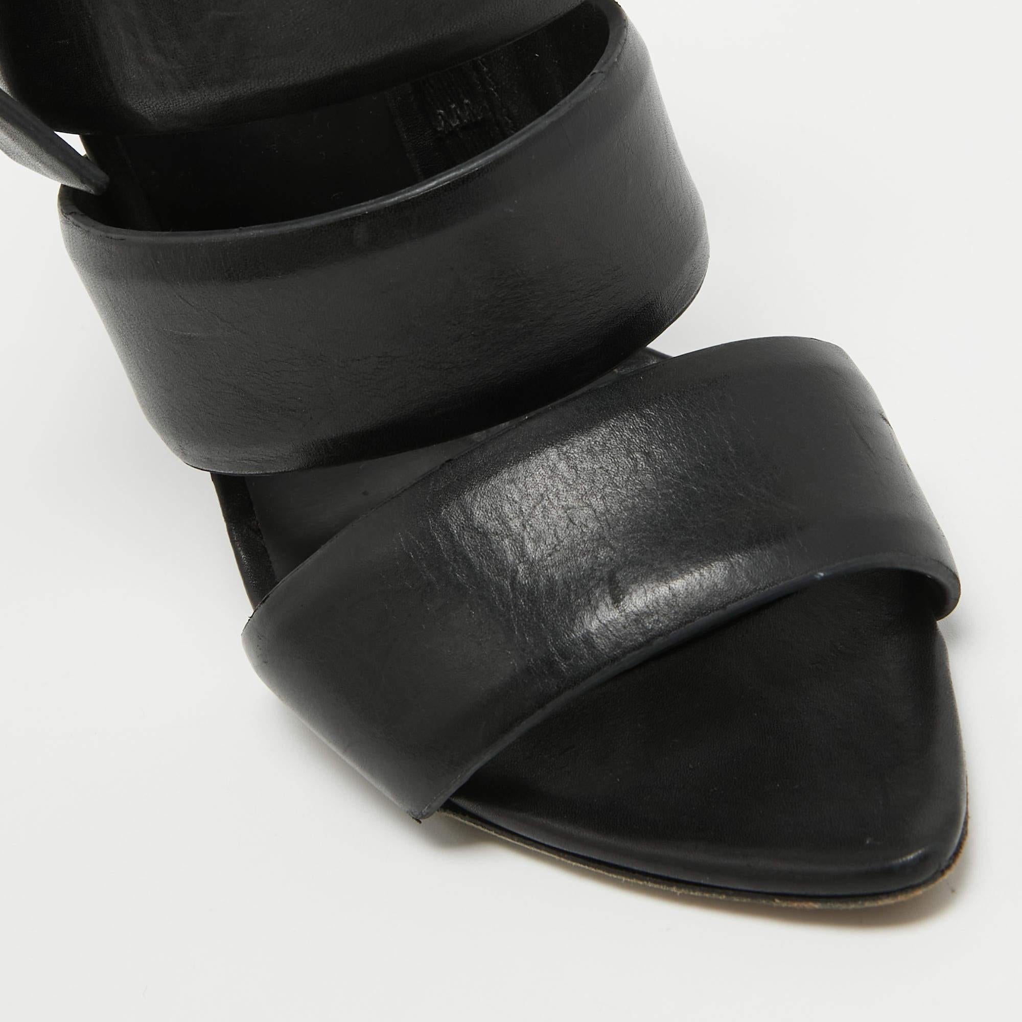 Alexander Wang Black Leather Slingback Sandals Size 36.5 For Sale 3