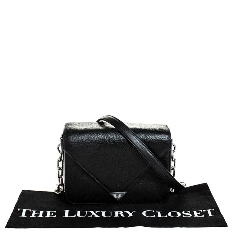 Alexander Wang Black Leather Small Prisma Envelope Crossbody Bag 6