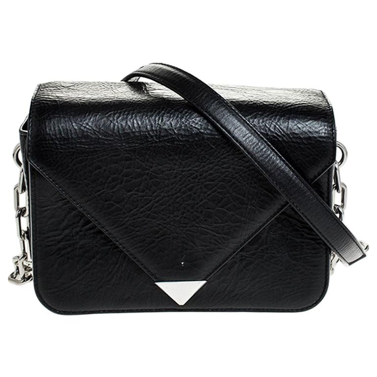 Alexander Wang Black Leather Small Prisma Envelope Crossbody Bag