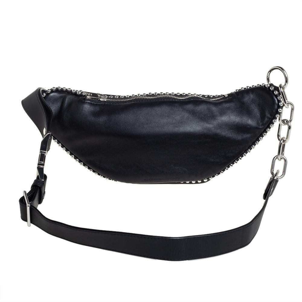 Alexander Wang Black Leather Studded Attica Belt Bag 1