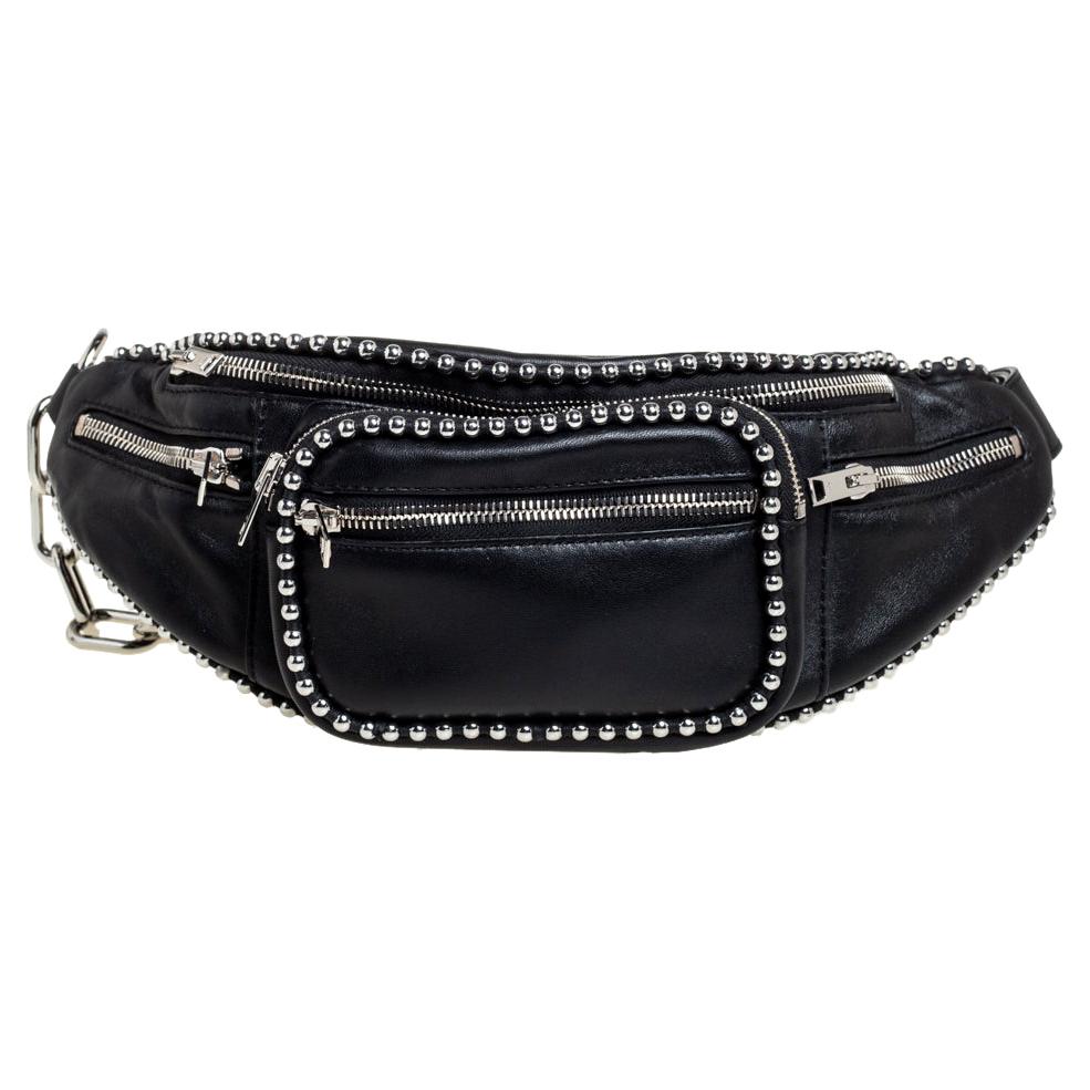 Alexander Wang Black Leather Studded Attica Belt Bag
