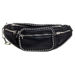 Used Alexander Wang Black Leather Studded Attica Belt Bag