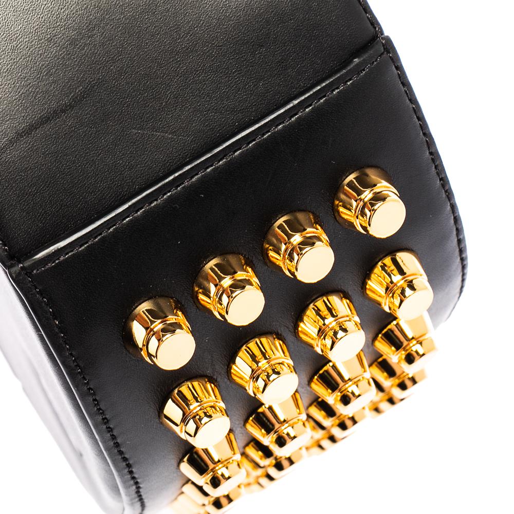 Women's Alexander Wang Black Leather Studded Lia Shoulder Bag