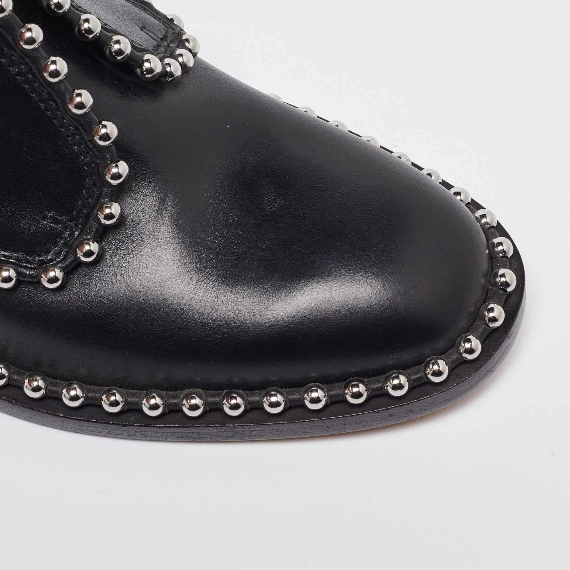 Alexander Wang - Derby in pelle nera con borchie - misura 35,5 3