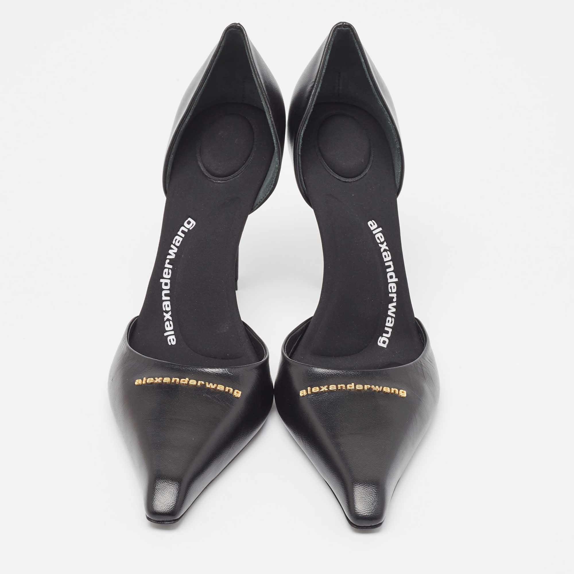 Alexander Wang Black Leather Viola D'Orsay Pumps Size 39 In Good Condition In Dubai, Al Qouz 2