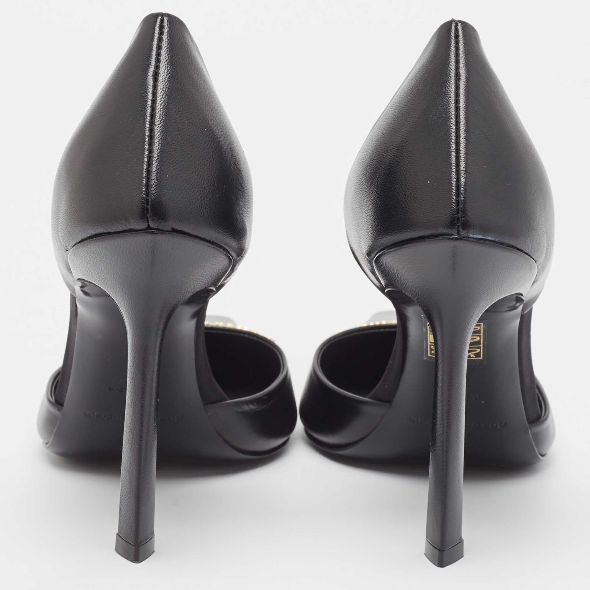 Alexander Wang Black Leather Viola D'Orsay Pumps Size 39 1