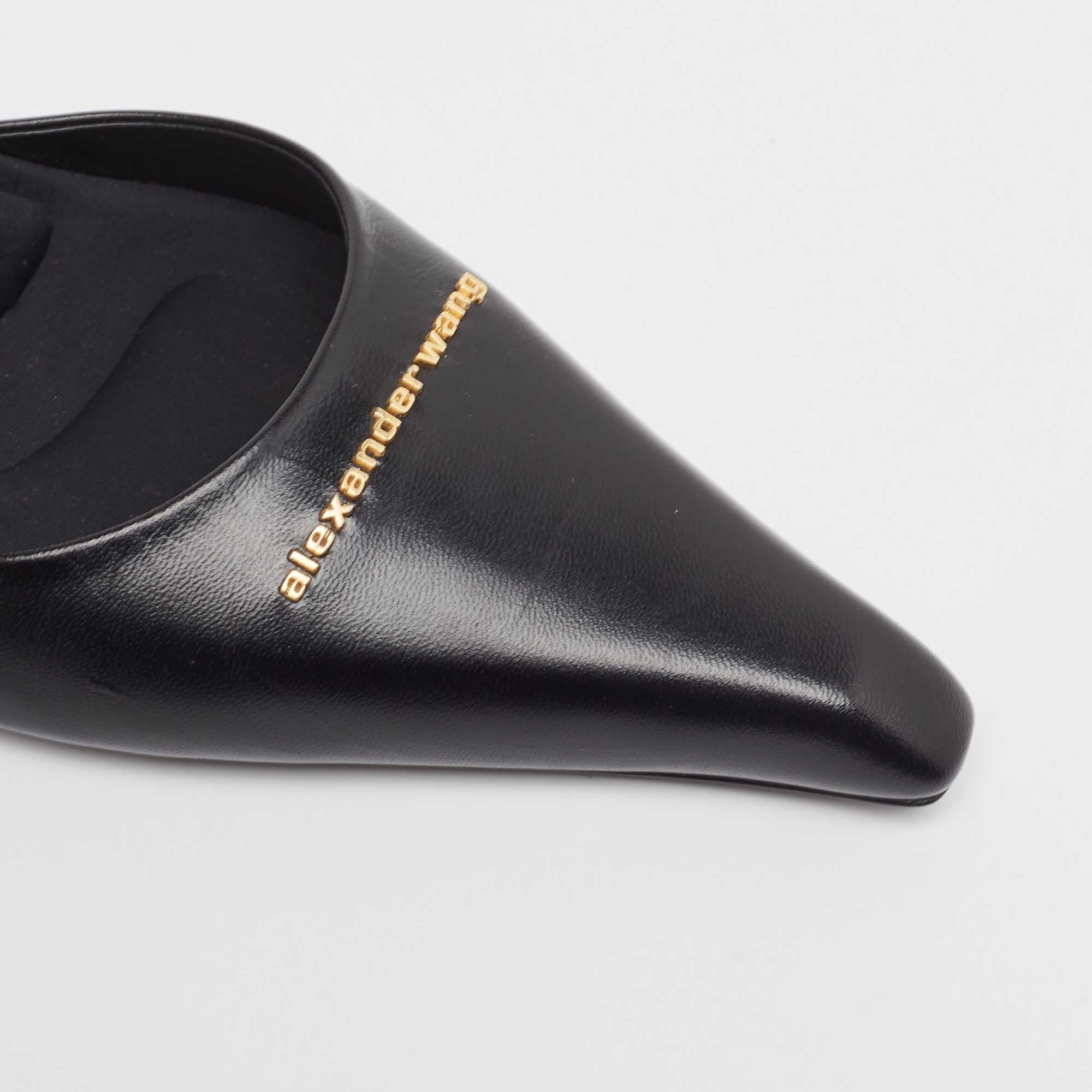Alexander Wang Black Leather Viola D'Orsay Pumps Size 39 3