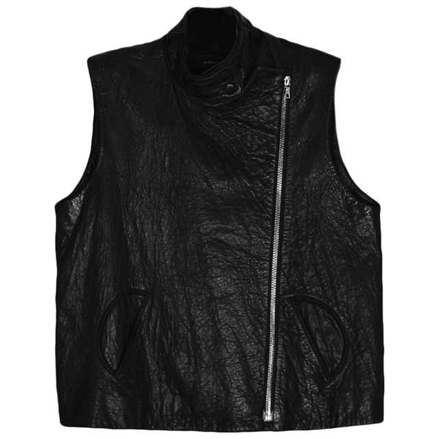 Alexander Wang Black Leather Zip Vest sz 2 For Sale at 1stDibs