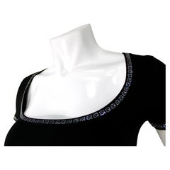 Alexander Wang Black Logo Rhinestone Trim Crop Top