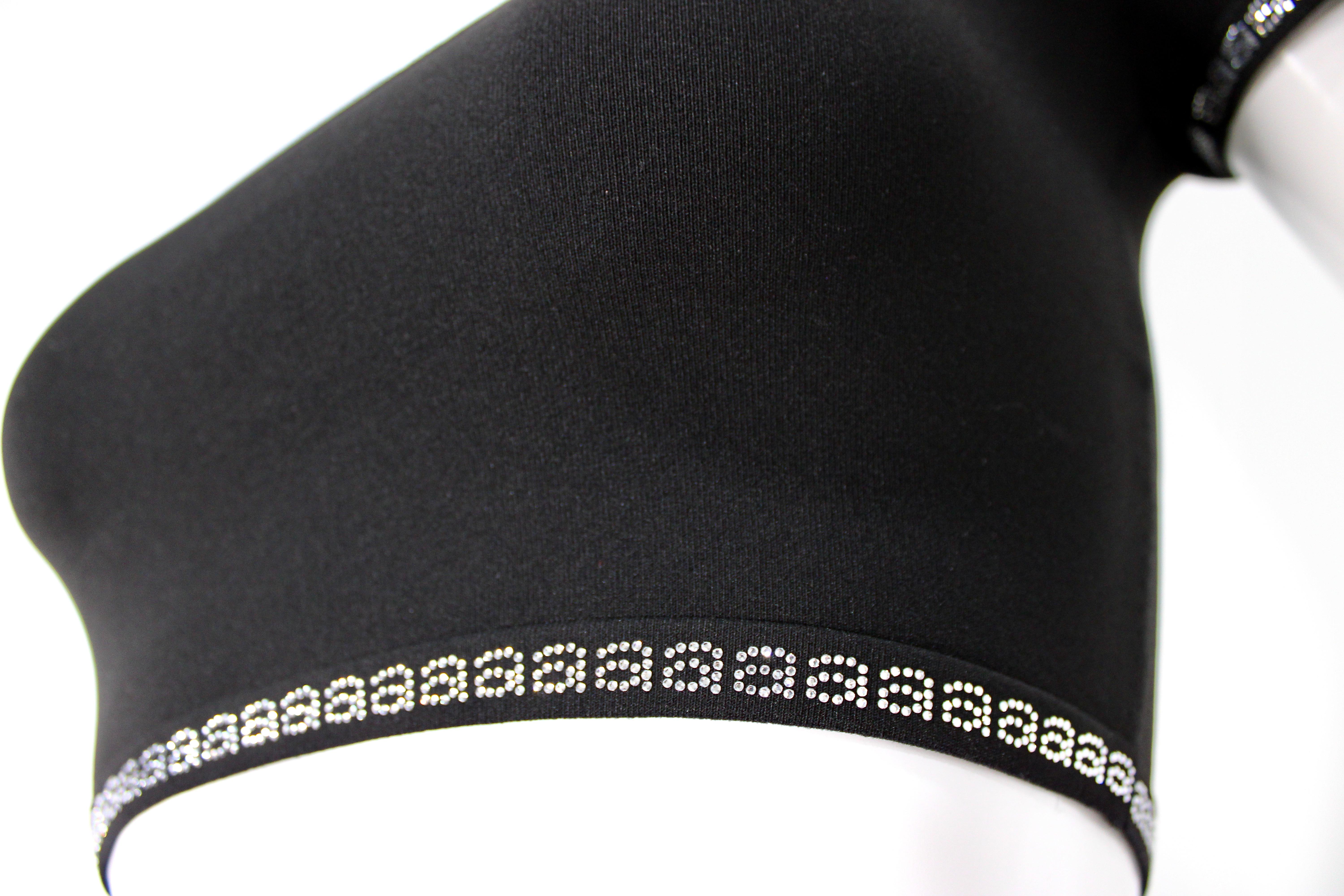 Nero Alexander Wang - Crop Top nero con logo e strass in vendita