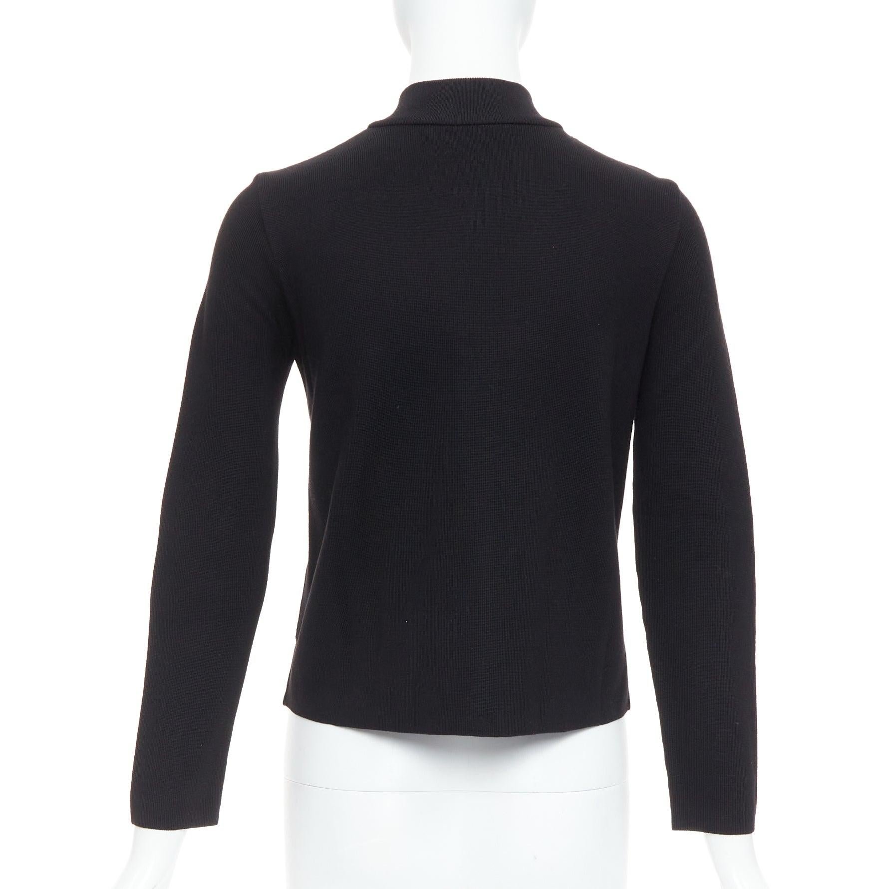 Alexander Wang, bomber nero in misto lana merino e pelle M. in vendita 1