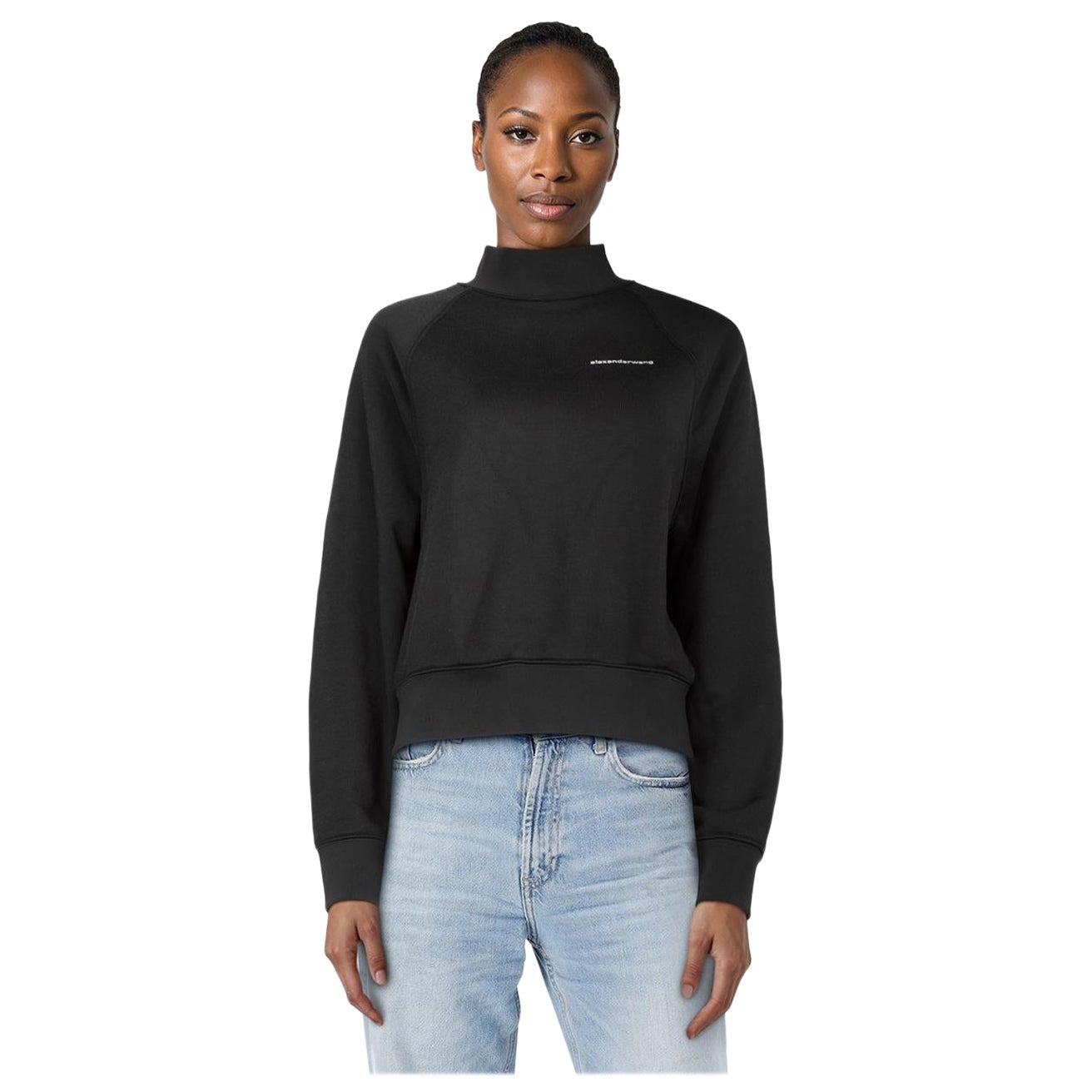 Alexander Wang Black Oversized Logo Sweatshirt Size XS