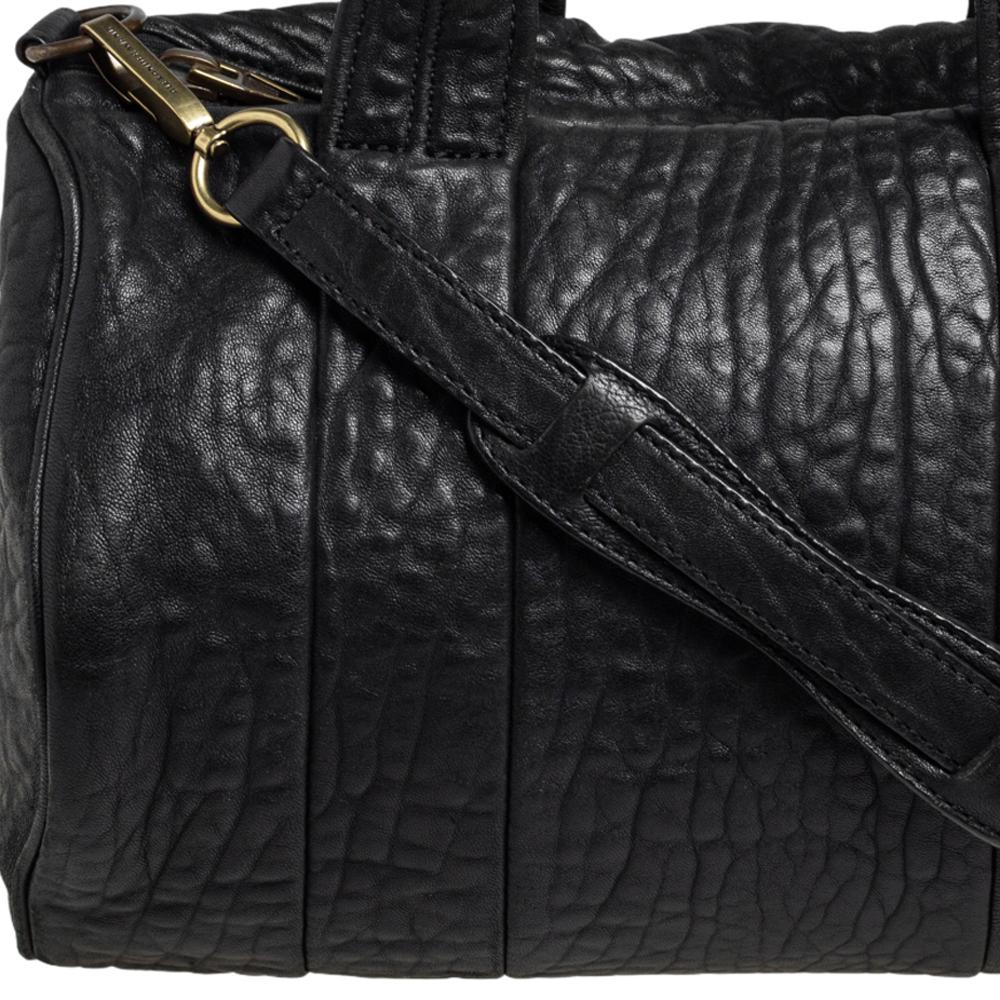 Alexander Wang Black Pebbled Leather Rocco Duffle Bag 1