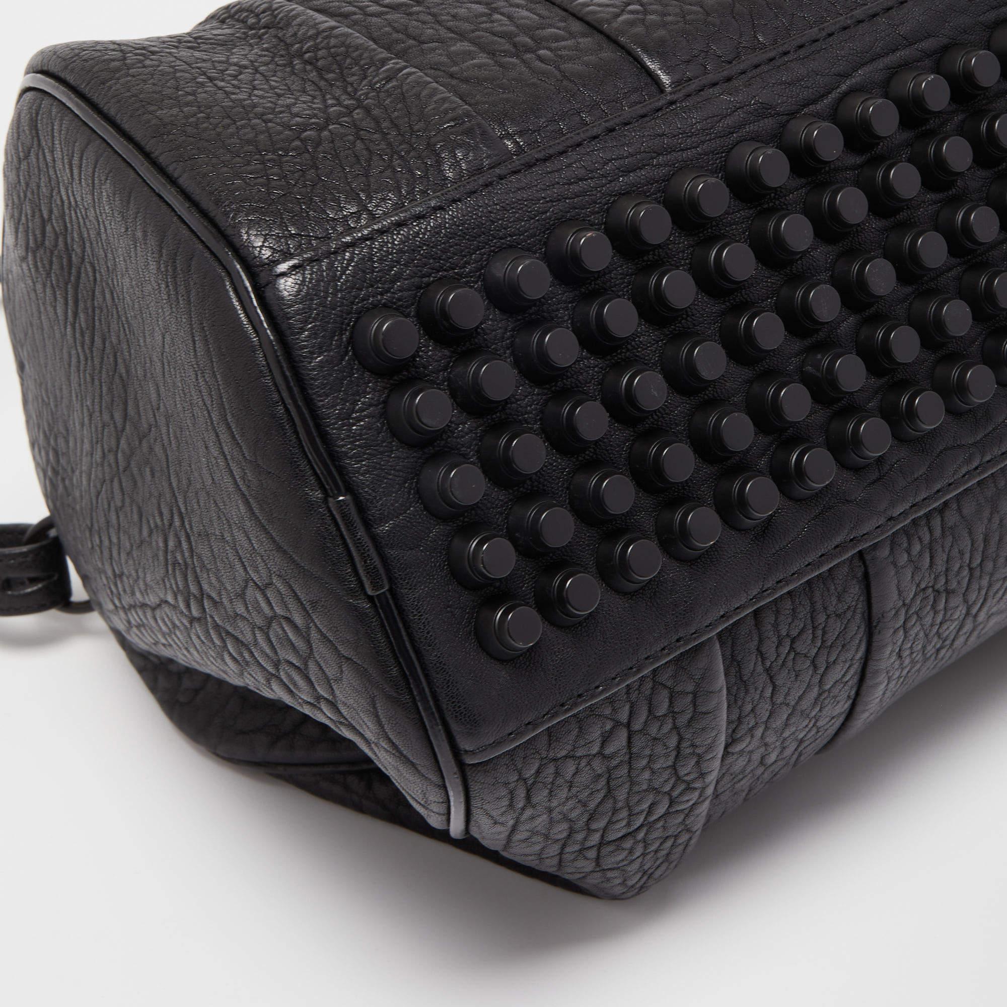 Alexander Wang Black Pebbled Leather Rocco Duffle Bag 4
