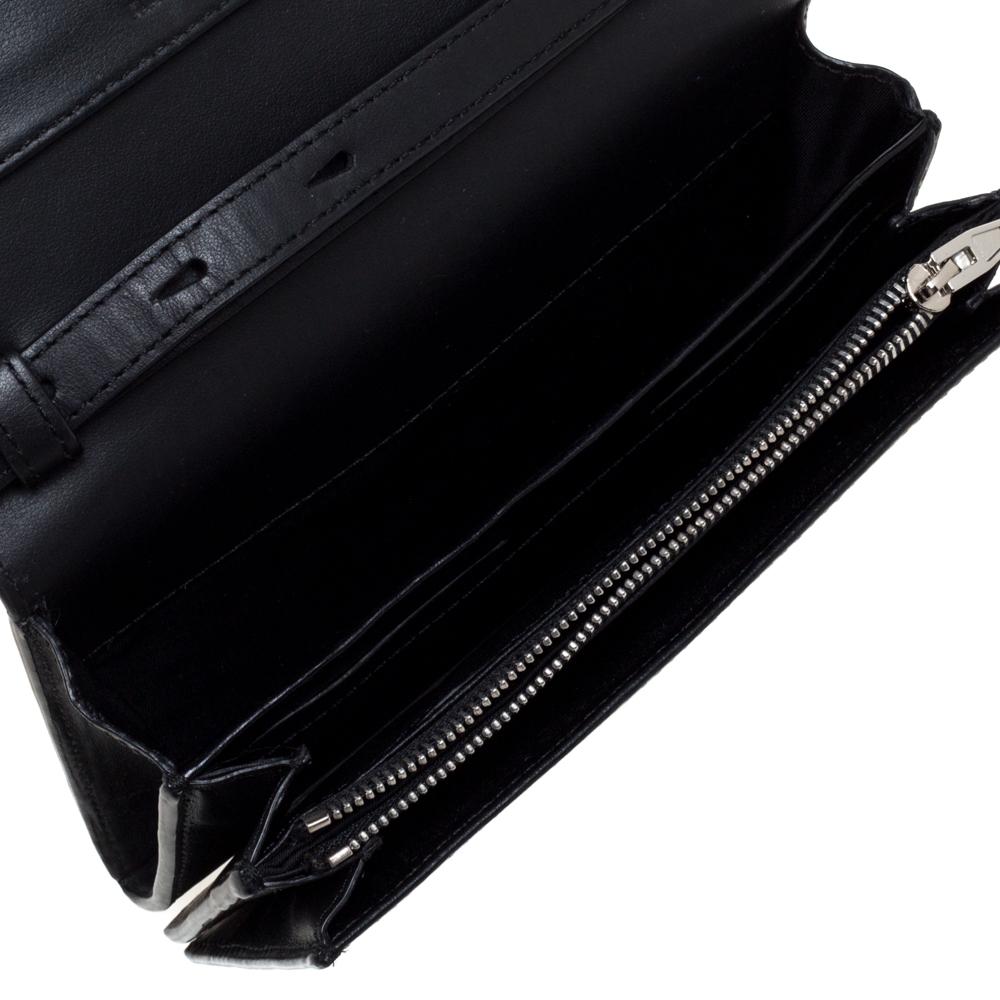 Alexander Wang Black Rose Embossed Leather Prisma Biker Shoulder Bag 2