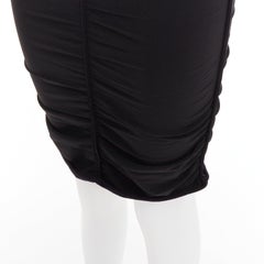ALEXANDER WANG black ruched gathered high waisted pencil skirt S