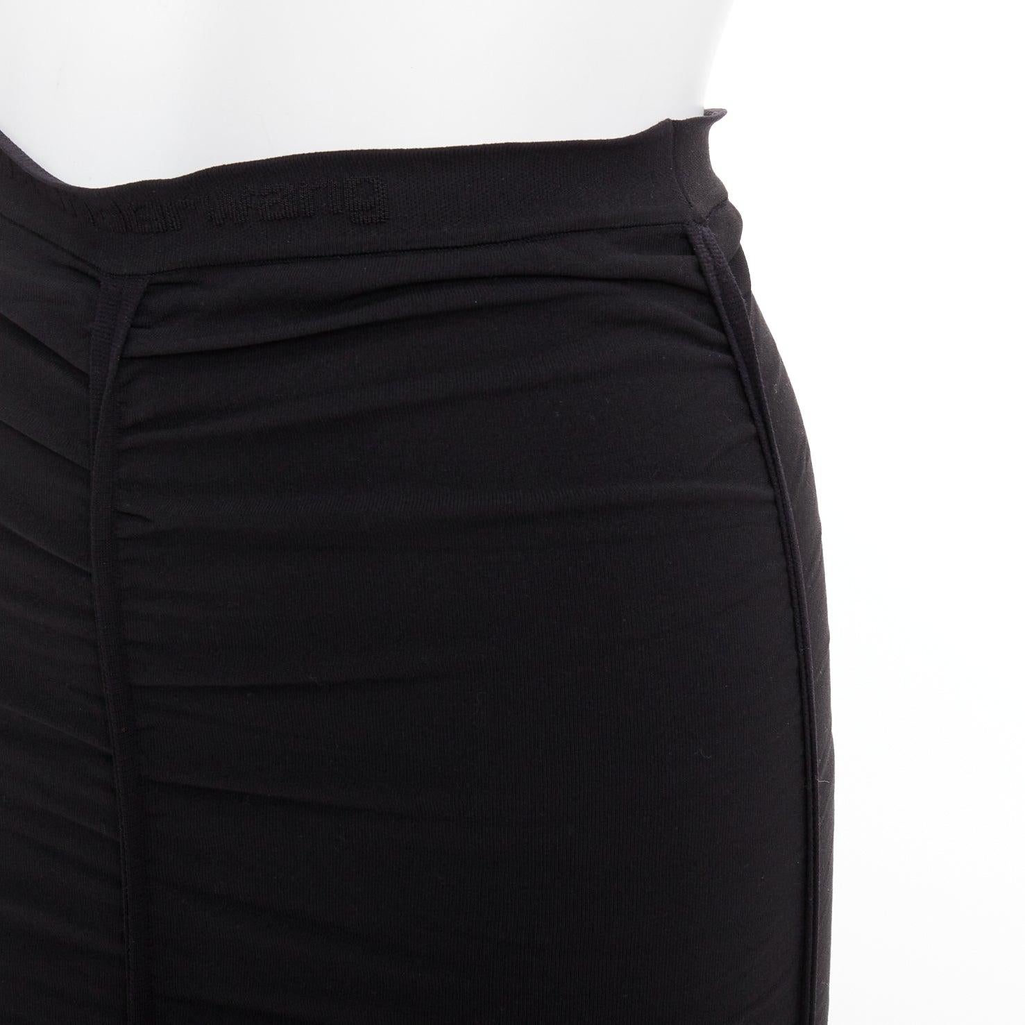 ALEXANDER WANG black ruched gathered high waisted pencil skirt S For Sale 2