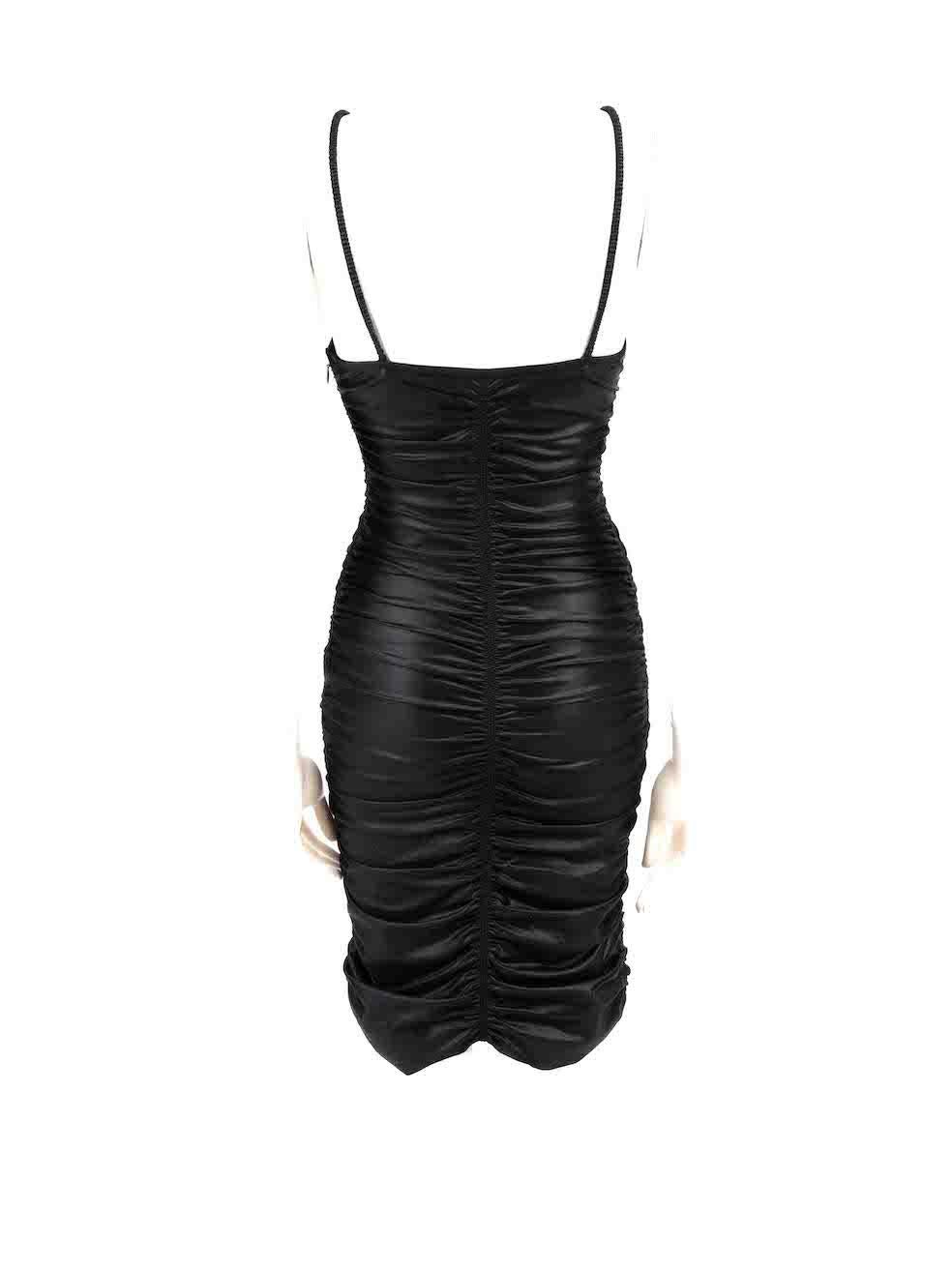 Alexander Wang Black Ruched Jersey Mini Dress Size S In Good Condition For Sale In London, GB