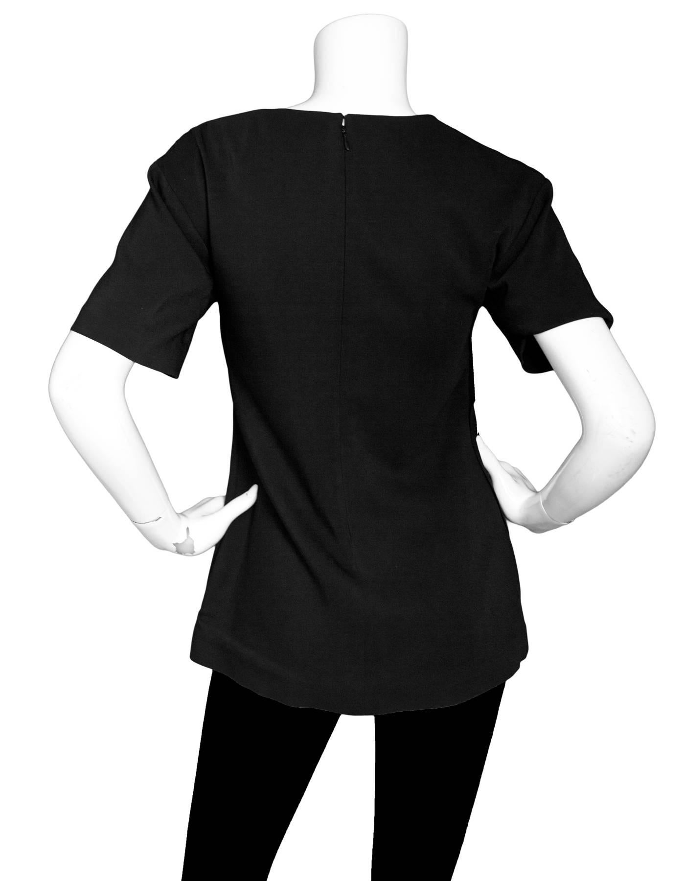 Alexander Wang Black Short Sleeve Top Sz 2 In Excellent Condition In New York, NY