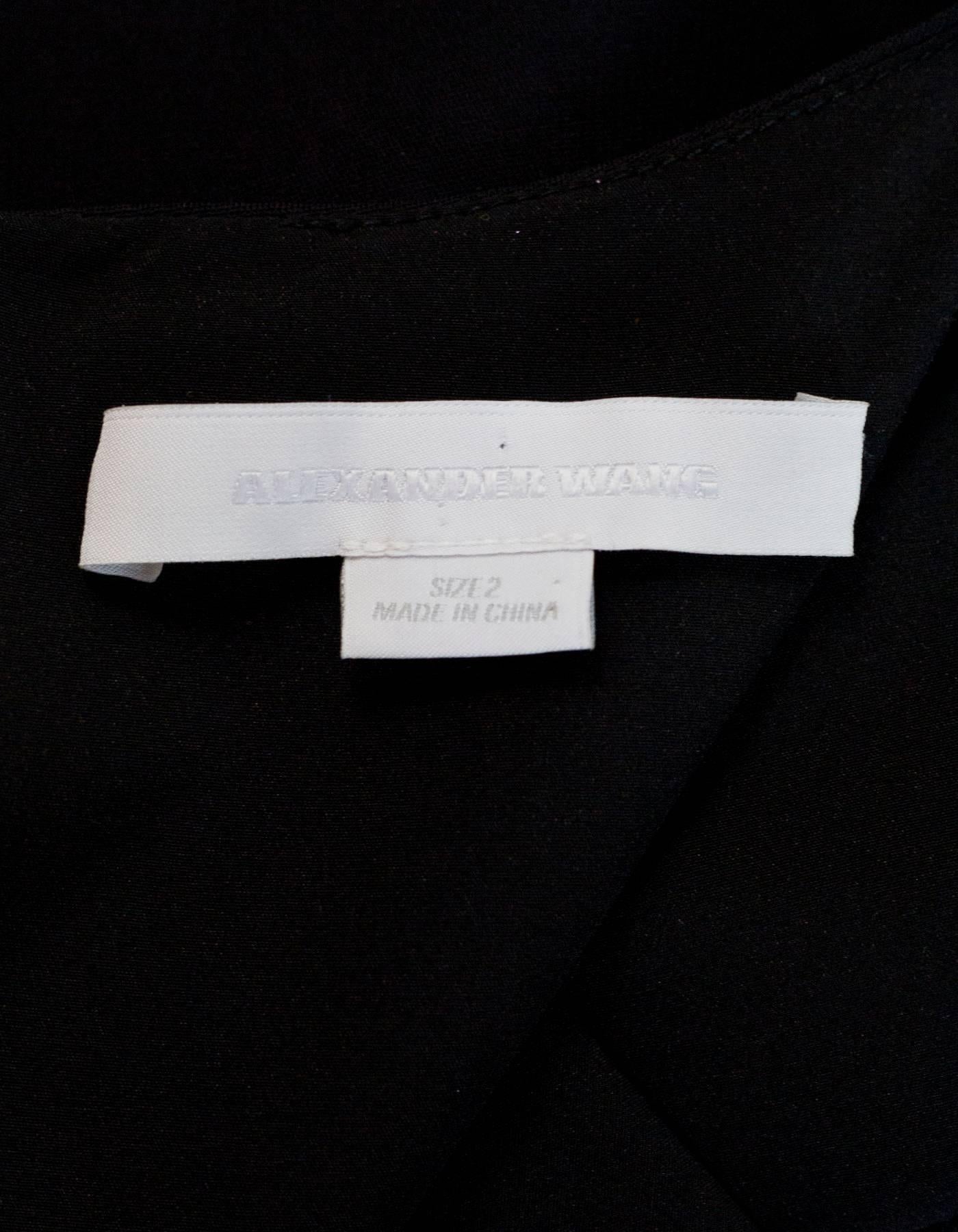 Women's Alexander Wang Black Short Sleeve Top Sz 2