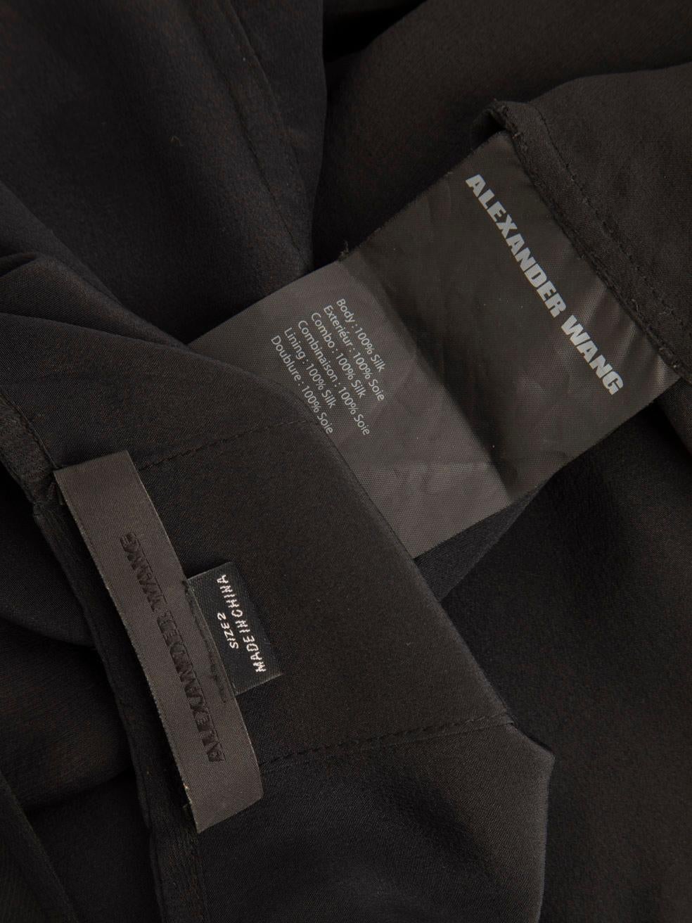 Alexander Wang Canotta nera in seta con orlo alto e basso taglia XS in vendita 1