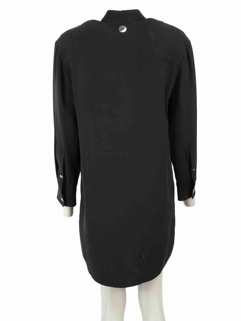 Alexander Wang Black Silk Mini Shirt Dress Size XS In Excellent Condition For Sale In London, GB
