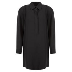 Alexander Wang Black Silk Mini Shirt Dress Size XS