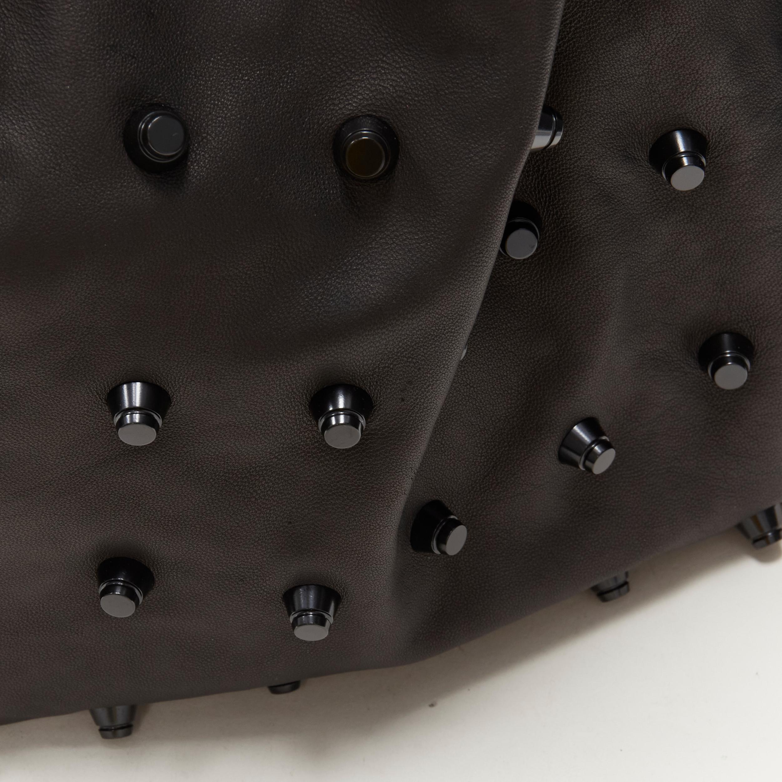 Women's ALEXANDER WANG black soft leather punk studded tote bag