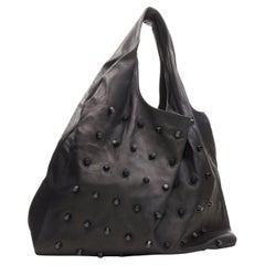 ALEXANDER WANG black soft leather punk studded tote bag