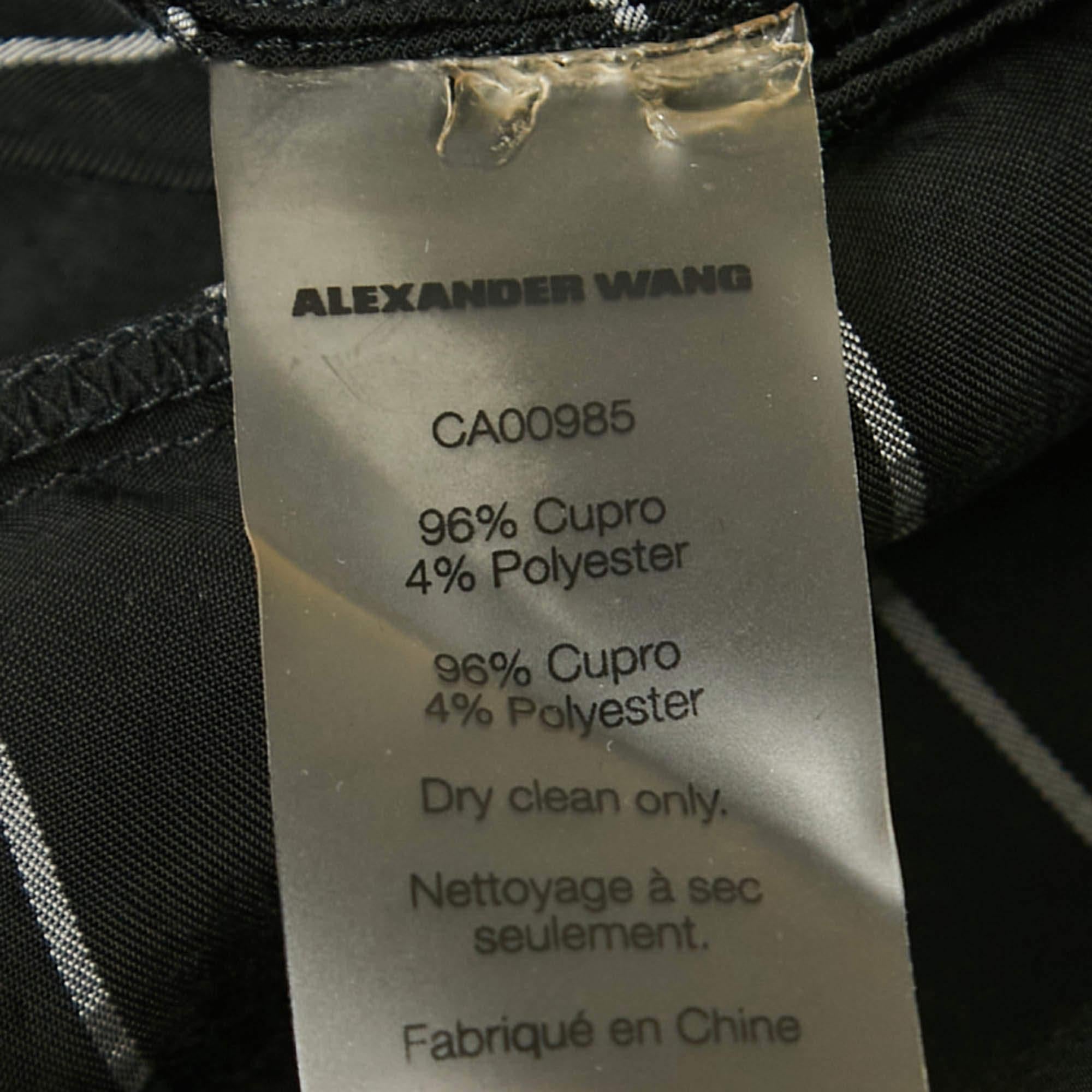Alexander Wang Black Striped Short Sleeve Midi Dress S For Sale 1
