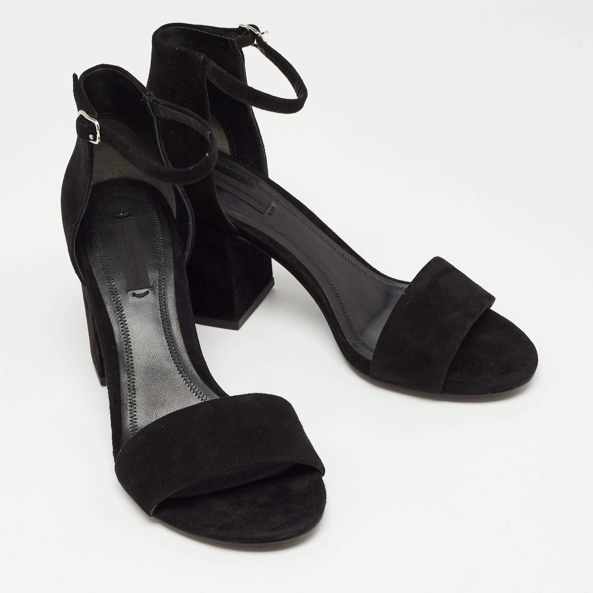 Women's Alexander Wang Black Suede Abby Sandals Size 39 For Sale