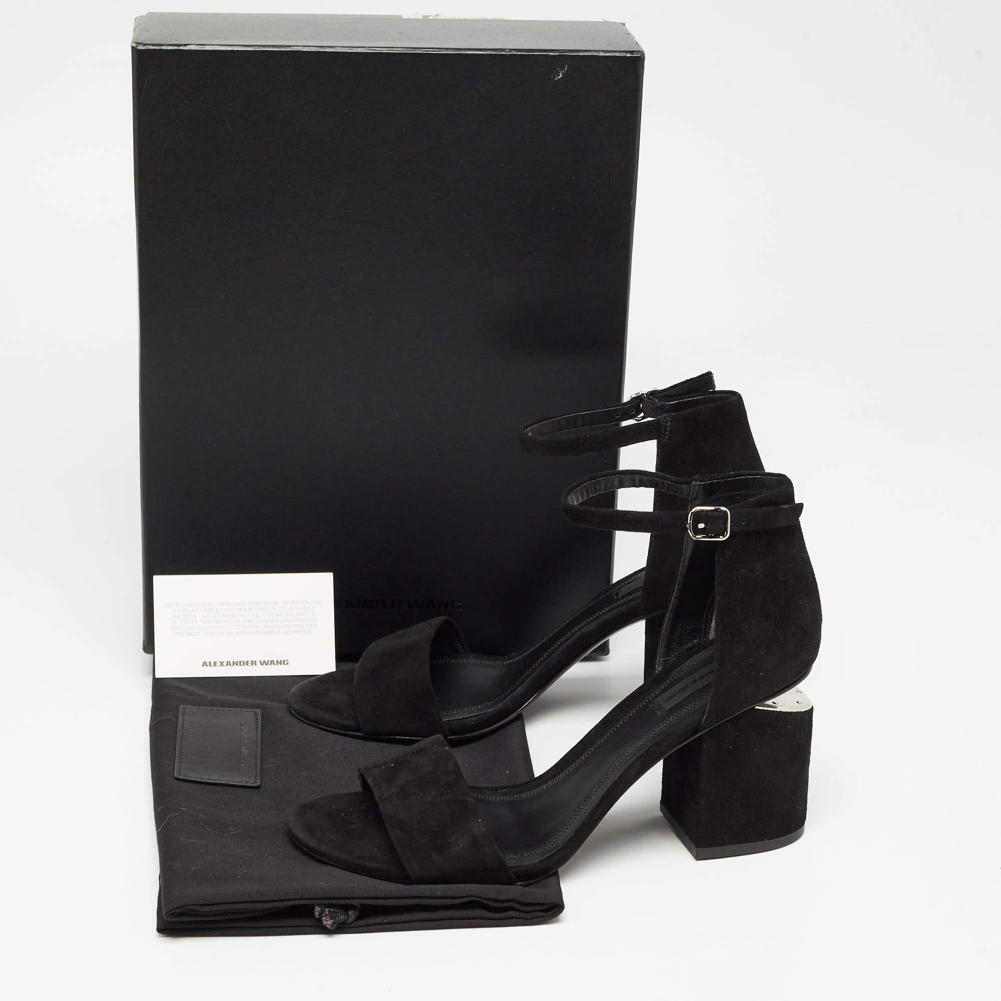 Alexander Wang Black Suede Abby Sandals Size 39 For Sale 5