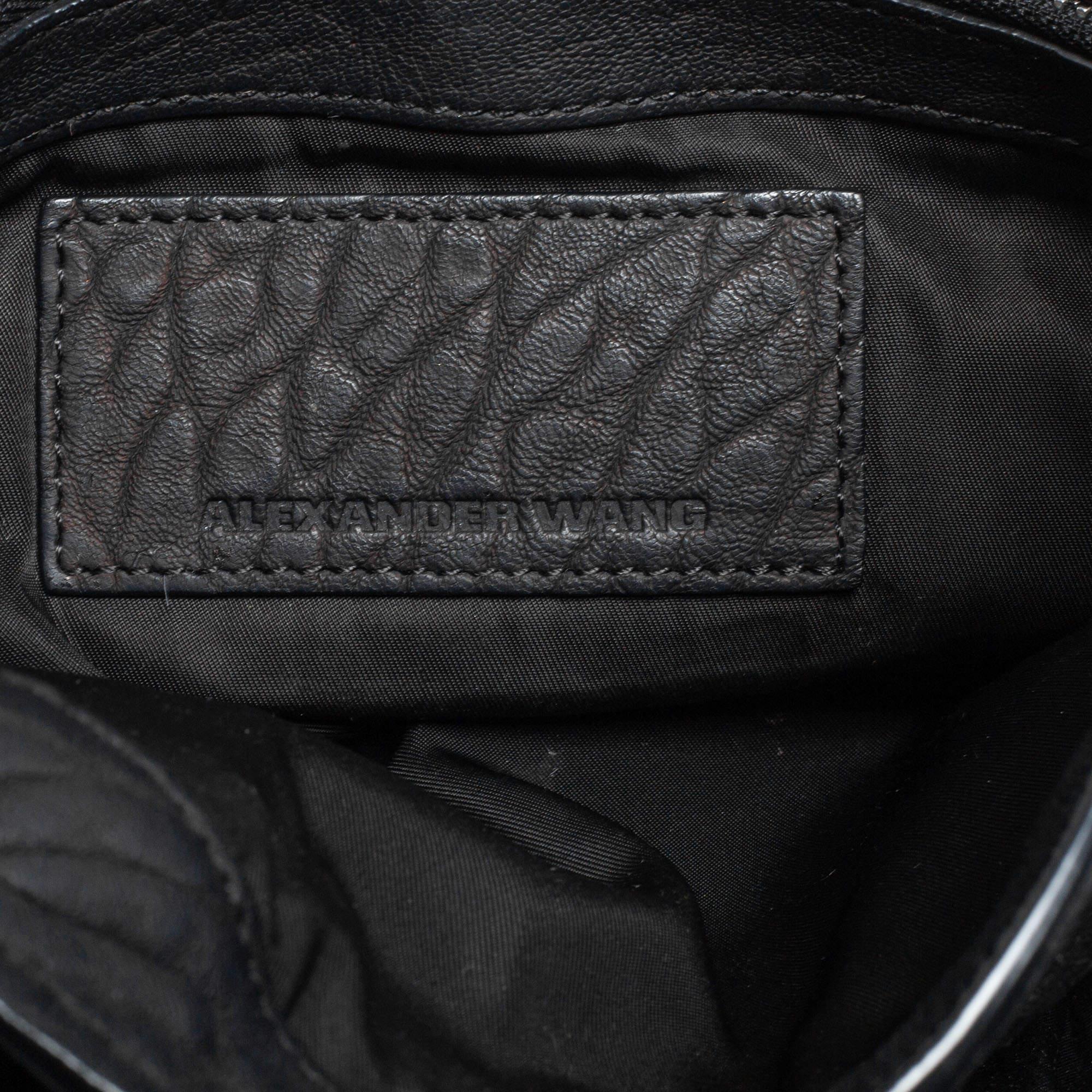Alexander Wang Bolso Diego Bucket de piel negra texturizada 6